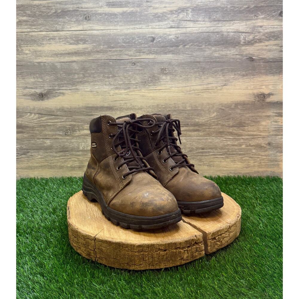 Skechers Women - Size 8.5 - Brown Relaxed Fit Steel Toe Work Boots Style 76561